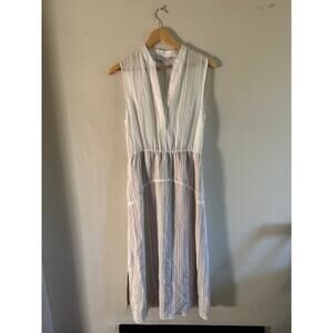 Vince Camuto drapey white midi dress